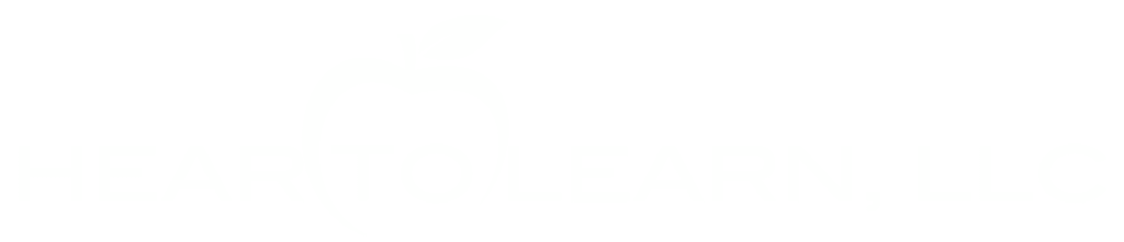 Hear to Learn, LLC Logo in white on a transparent background